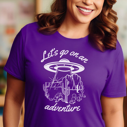 Let's Go on a UFO Adventure Unisex Jersey Short Sleeve Tee